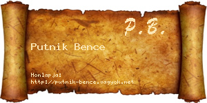 Putnik Bence névjegykártya